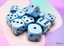 D6 16mm 12-Dice Block CHX25666 - Opaque Pastel Blue/Black